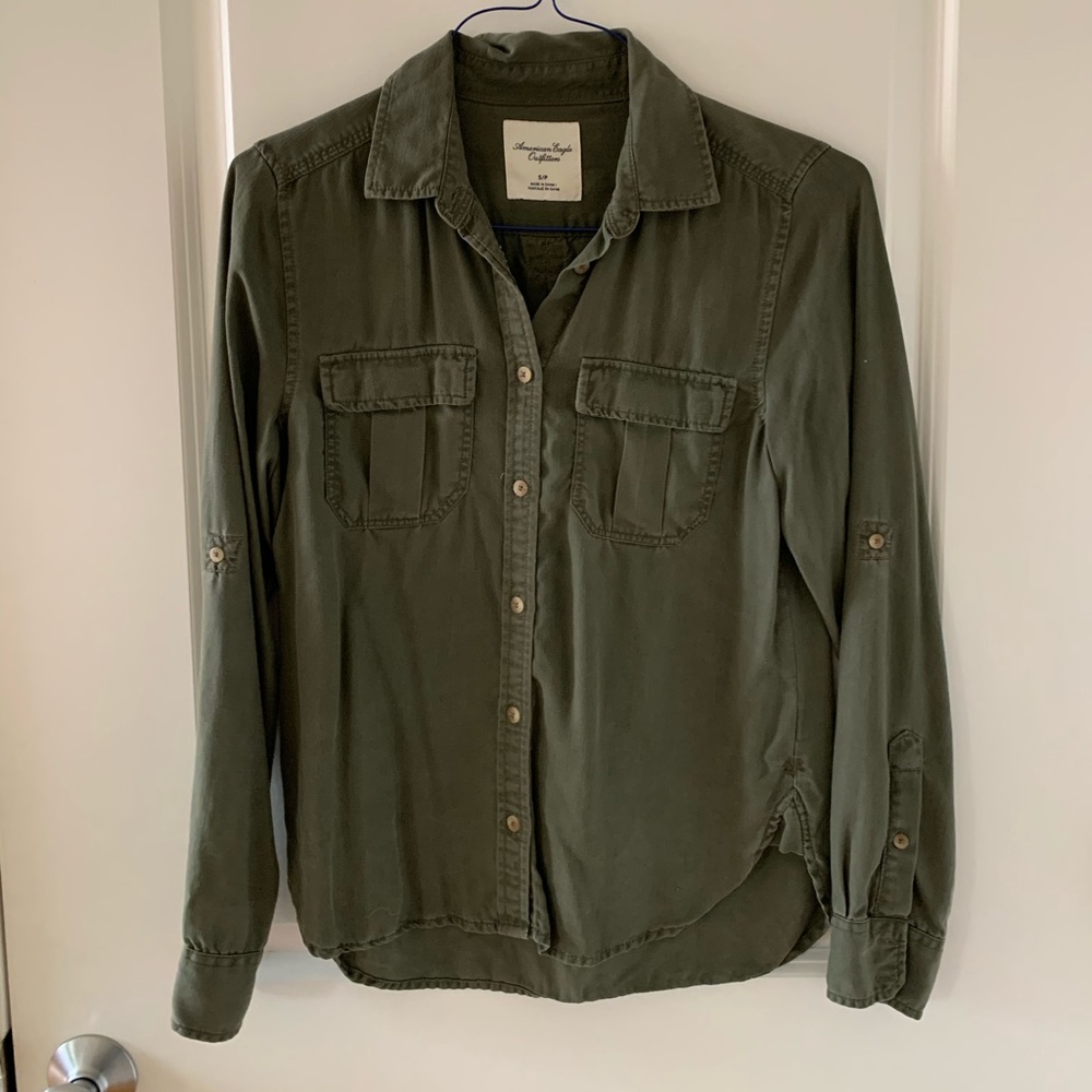 Olive Green Button Down